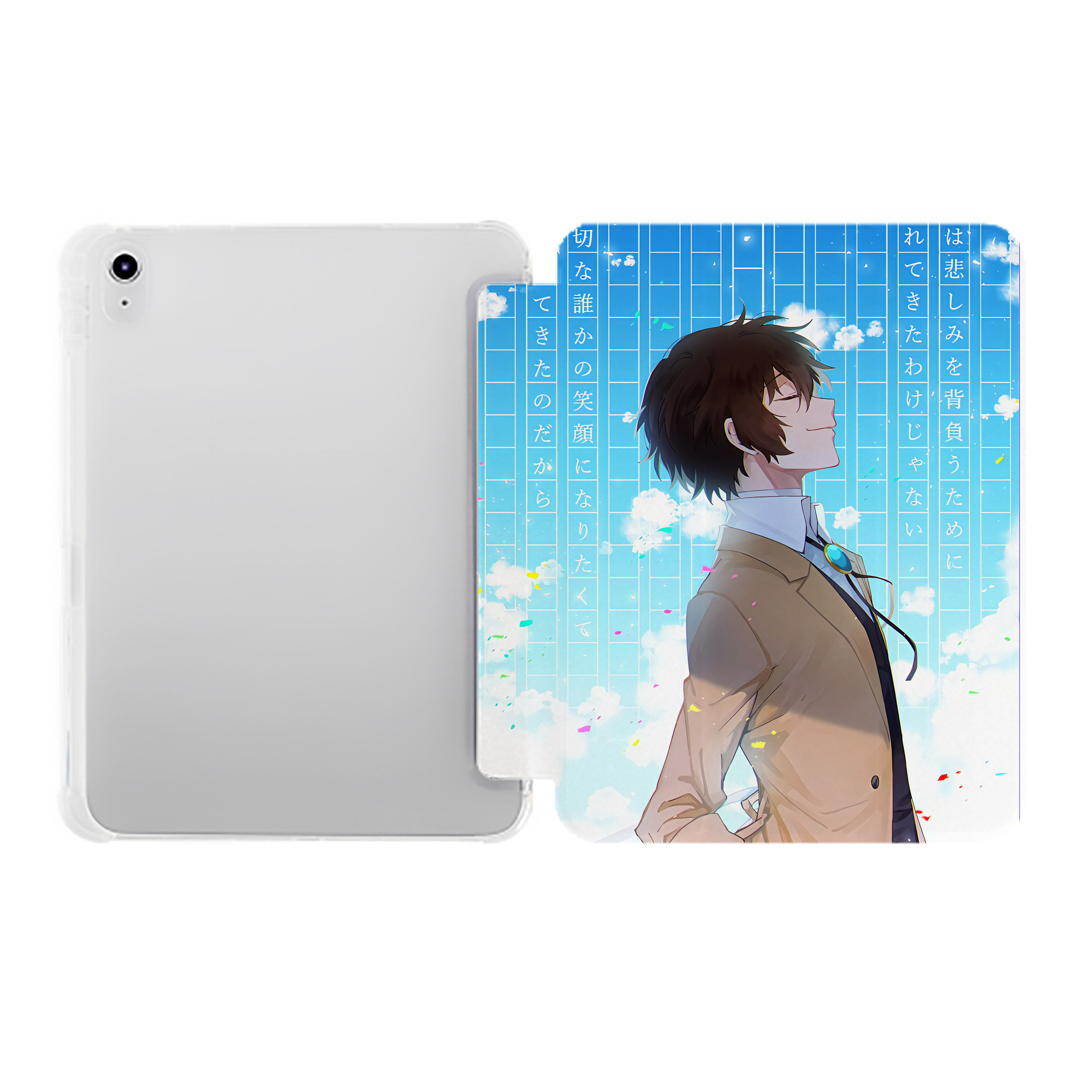 （画像用） 文豪ストレイドッグス Bungo Stray Dogs IPad ケース ペン収納付き 三つ折りスタンド PUレザー×シリコン 対応機種9.5/10.5/10.9インチ